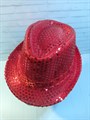 Карнавальная шляпа с пайетками, красная, размер 58 - фото 5024
