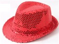 Карнавальная шляпа с пайетками, красная, размер 58 - фото 5026