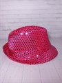 Карнавальная шляпа с пайетками, малиновая, размер 58 - фото 5043