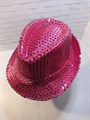 Карнавальная шляпа с пайетками, малиновая, размер 58 - фото 5047