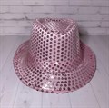 Карнавальная шляпа с пайетками, розовая, размер 58 - фото 5056