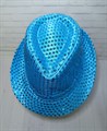 Карнавальная шляпа с пайетками, голубая, размер 58 - фото 5062