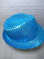 Карнавальная шляпа с пайетками, голубая, размер 58 - фото 5063