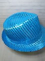 Карнавальная шляпа с пайетками, голубая, размер 54 - фото 5073