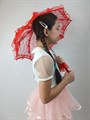 Детский зонтик кружевной, красный - фото 5468