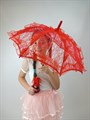 Детский зонтик кружевной, красный - фото 5470