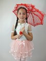Детский зонтик кружевной, красный - фото 5471