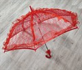 Детский зонтик кружевной, красный - фото 5472