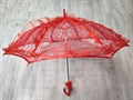 Детский зонтик кружевной, красный - фото 5474