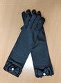 Детские перчатки атласные длинные с бантиком, черные - фото 5592