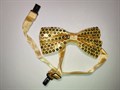 Комплект 4 шт, галстук-бабочка с пайетками, золотистая - фото 5625