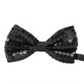 Комплект 4 шт, галстук-бабочка с пайетками, черная - фото 5635