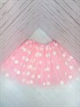 Юбка в белый горох 40 см, светло-розовая - фото 5664