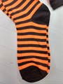 Комплект гольфы и митенки, оранжевые и черные полоски - фото 5701