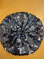 Берет блестящий с пайетками, сине-черный - фото 6289