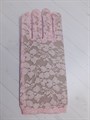 Перчатки гипюр короткие, розовые, Лепестки - фото 6386