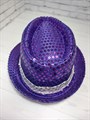 Карнавальная шляпа с пайетками, фиолетовая с серебряной полосой, размер 54 - фото 6464