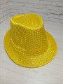 Карнавальная шляпа с пайетками, желтая, размер 58 - фото 6466