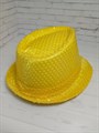 Карнавальная шляпа с пайетками, желтая, размер 58 - фото 6467