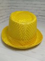Карнавальная шляпа с пайетками, желтая, размер 58 - фото 6468