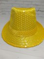 Карнавальная шляпа с пайетками, желтая, размер 58 - фото 6469
