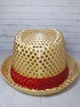 Карнавальная шляпа с пайетками, золотая с красной полосой, размер 54 - фото 6480