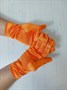 Перчатки атласные взрослые, оранжевые - фото 6704