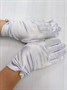 Перчатки с бусиной атласные взрослые, белые - фото 6717