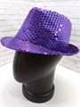 Карнавальная шляпа с пайетками, фиолетовая, 54 - фото 7220