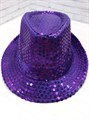 Карнавальная шляпа с пайетками, фиолетовая, 58 - фото 7224