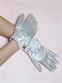 Детские перчатки атлас, Короткие с бантом, белые - фото 7235