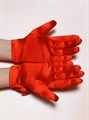 Детские перчатки атлас, Короткие с бантом, красные - фото 7258