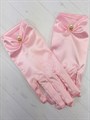 Перчатки с бусиной атласные взрослые, розовые - фото 7328