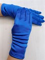 Перчатки атласные взрослые, синие - фото 7340