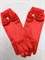 Перчатки с бусиной атласные взрослые, красные - фото 7364