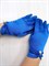 Перчатки с бусиной атласные взрослые, синие - фото 7402