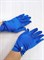 Перчатки с бусиной атласные взрослые, синие - фото 7404