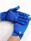Перчатки с бусиной атласные взрослые, синие - фото 7405
