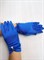 Перчатки с бусиной атласные взрослые, синие - фото 7406