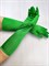 Перчатки атлас удлиненные, зеленые - фото 7480