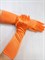 Перчатки атлас удлиненные ,ярко оранжевые - фото 7507