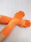 Перчатки атлас удлиненные ,ярко оранжевые - фото 7510
