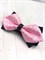 Галстук-бабочка двойная с рисунком, розовая с черным - фото 7642
