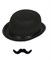Детская шляпа "Котелок" в стиле Чарли Чаплин с усами, размер 52-54 - фото 9568