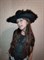 Шляпа без диадемы ковбойская с мехом, черная - фото 9584