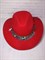 Шляпа ковбоя в западном этностиле, красная - фото 9623