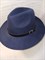 Шляпа с ремешком, темно синяя, широкие поля, 58 - фото 9656
