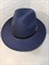 Шляпа с ремешком, темно синяя, широкие поля, 58 - фото 9657