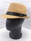 Шляпа "Соломенная" 58, бежевая с черной полосой - фото 9758