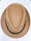 Шляпа "Соломенная" 58, бежевая с черной полосой - фото 9760